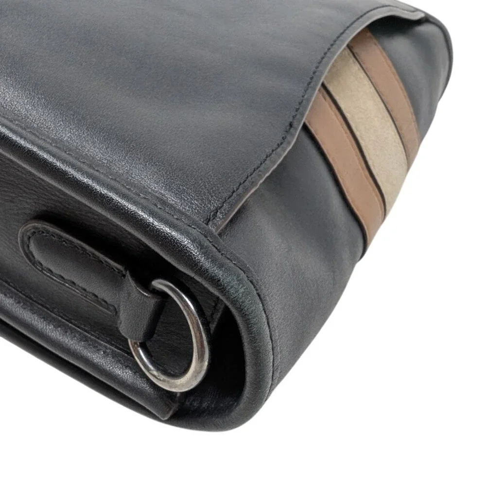Coach Penny 75th Anniversary Stripe Crossbody Bag‎ Black Brown Limited Edition